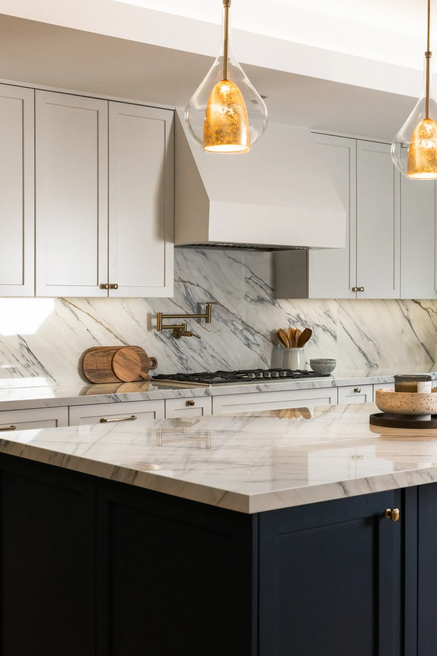 Bold Transitional Contrast high-end kitchen remodel with Crystal cabinetry