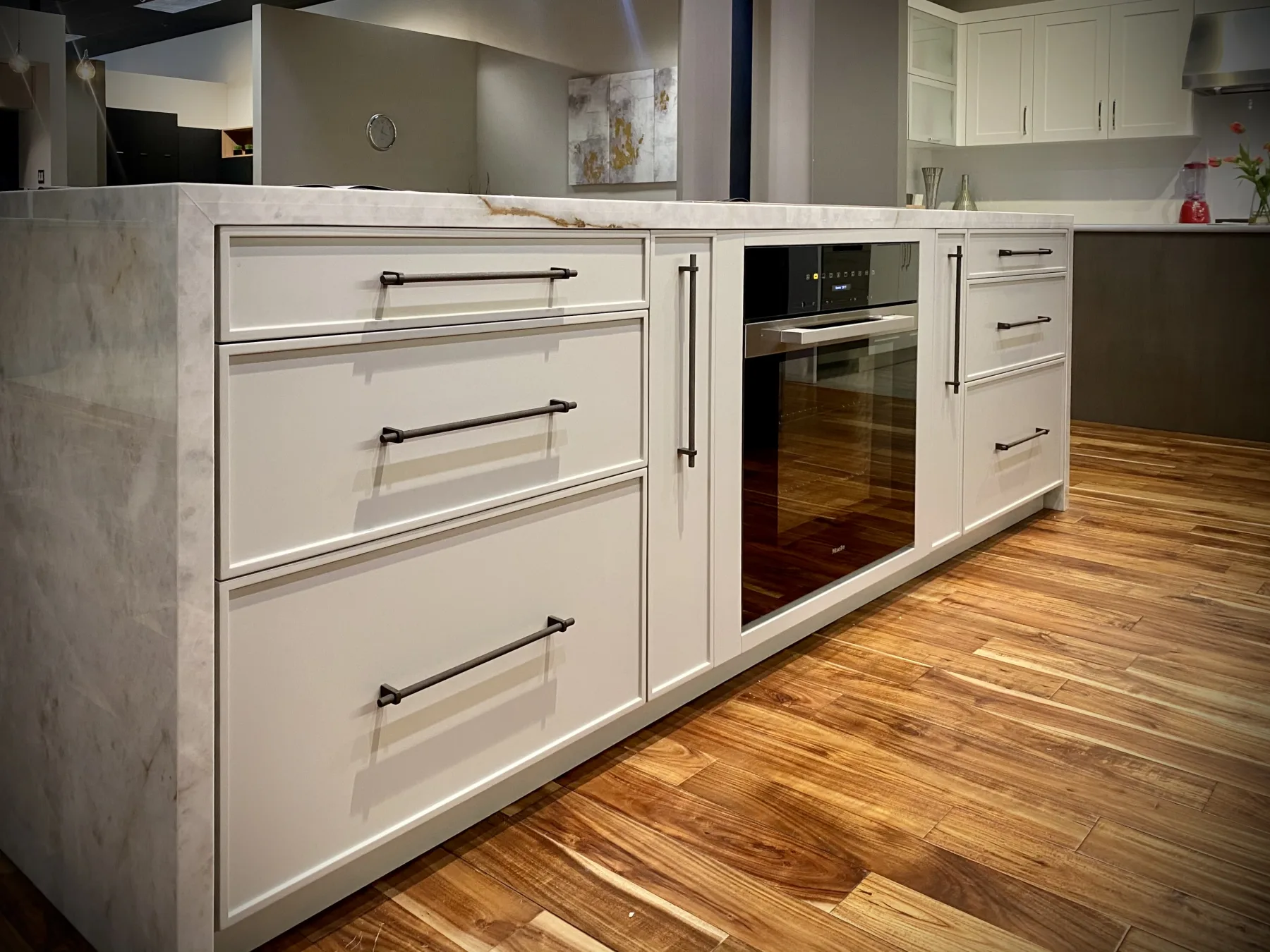 Cabinet displays inside the Artistic Kitchen showroom in Mountain View